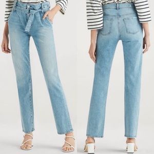 7 For All Mankind Half Belted Paperbag Straight Jeans Size 30 NEW